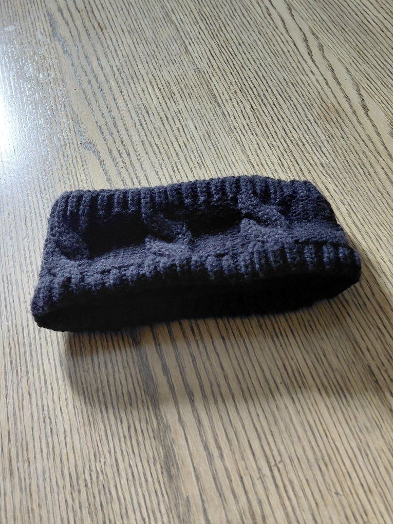 Unbranded Black Cable Knit Crochet Ear Warmer Headband