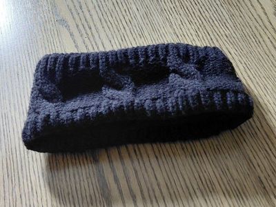 Unbranded Black Cable Knit Crochet Ear Warmer Headband
