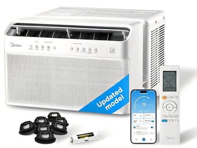 Midea 12,000 BTU U Shaped Smart Inverter Window Air Conditioner - Cools 550 Sq Ft, Ultra Quiet with Open Window Flexibility - Al