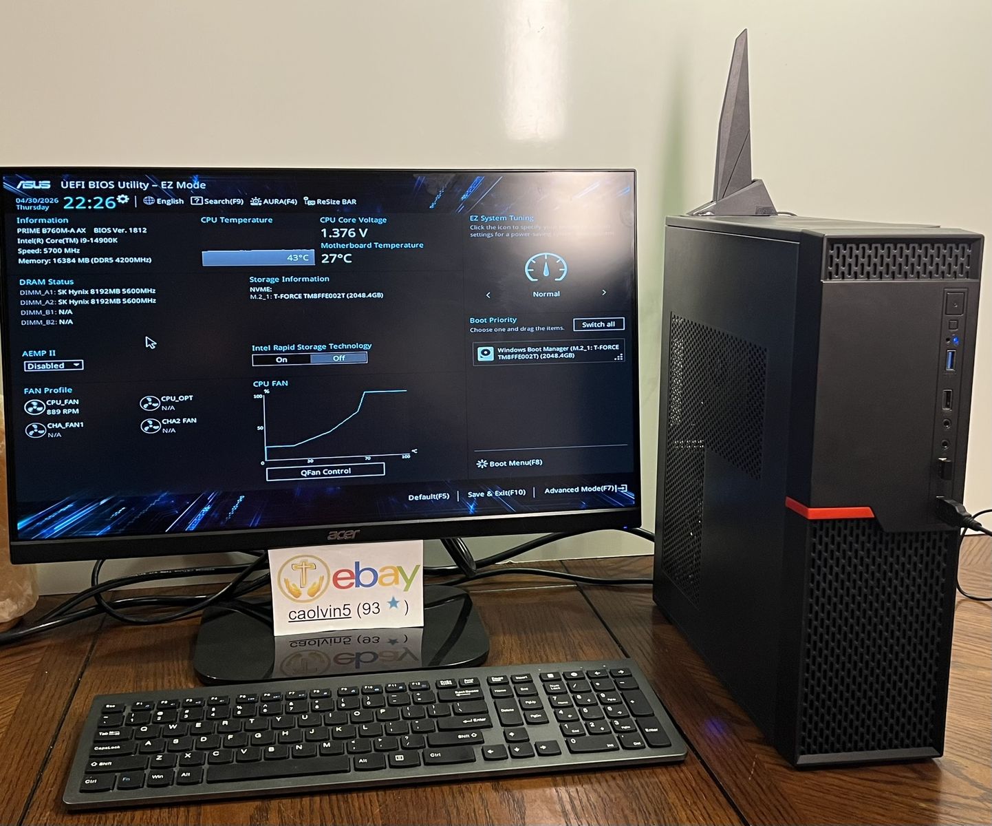 Envision S13 PC Intel i9-14900K 16GB DDR5 5600MT/s RAM 2TB NVME WIN 11 PRO -OBO-