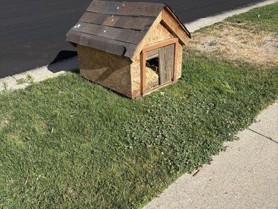 Small Wooden Pet House/Dog Kennel with Shingled Roof