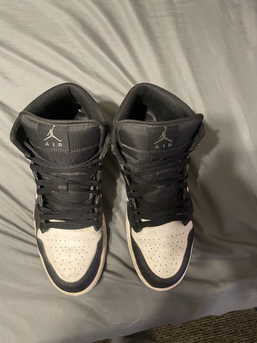 Nike Air Jordan 1 Mid Black White Panda High Top Sneakers