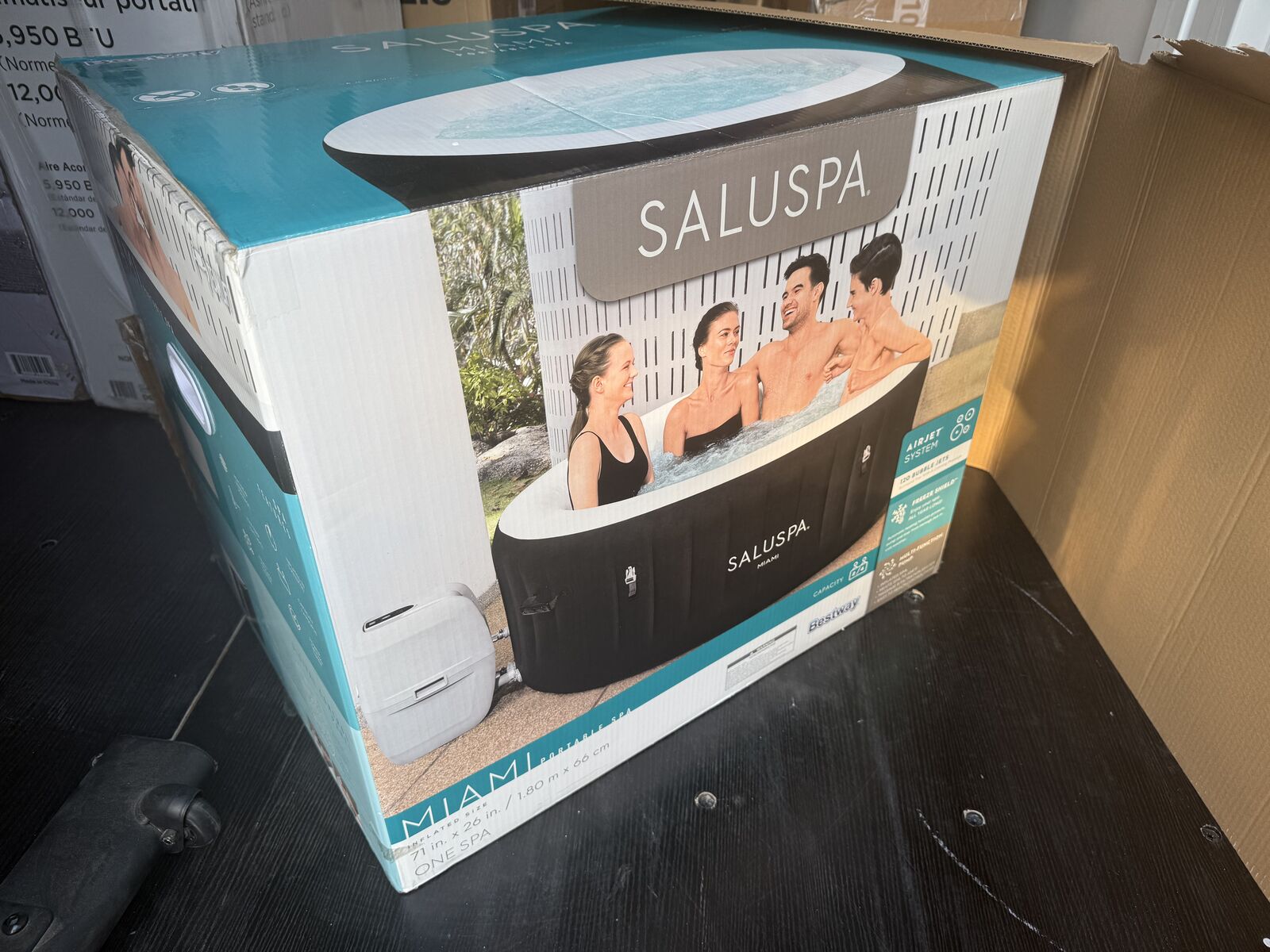 New Bestway Miami EnergySense AirJet Hot Tub | 2-4 Person Portable Spa