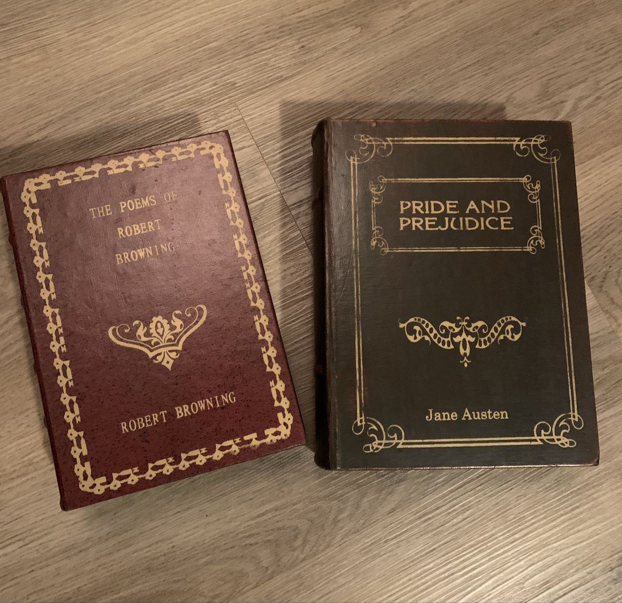 Decorative Book Box Set of 2 - Pride and Prejudice & Poems of Robert Browning Storage Boxes