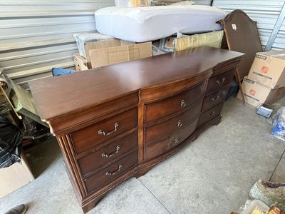 Large Traditional Triple Dresser – Dark Cherry Wood Finish - $120 OBO