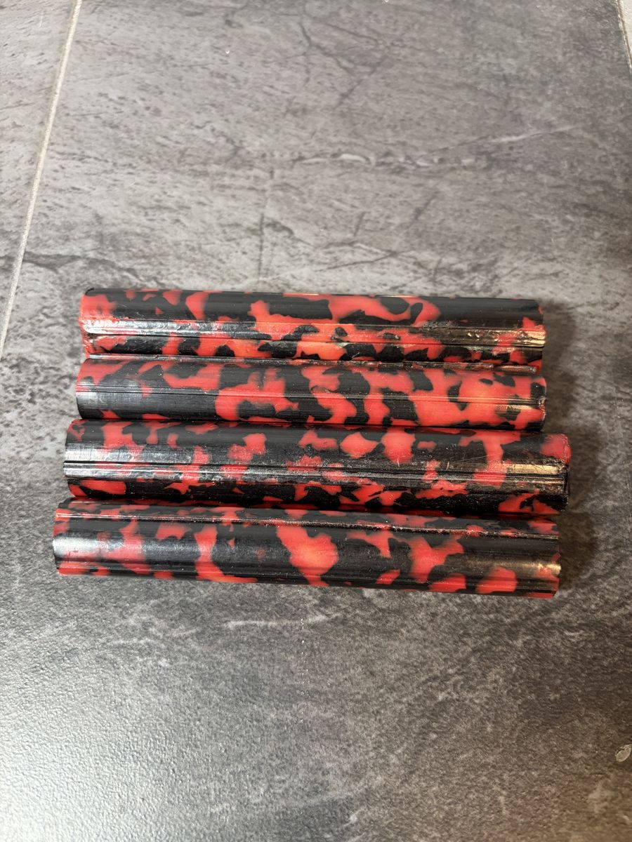 Red and Black Marbled Acrylic Pen Blanks for woodturning