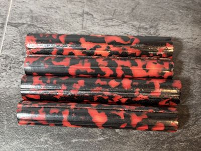 Red and Black Marbled Acrylic Pen Blanks for woodturning