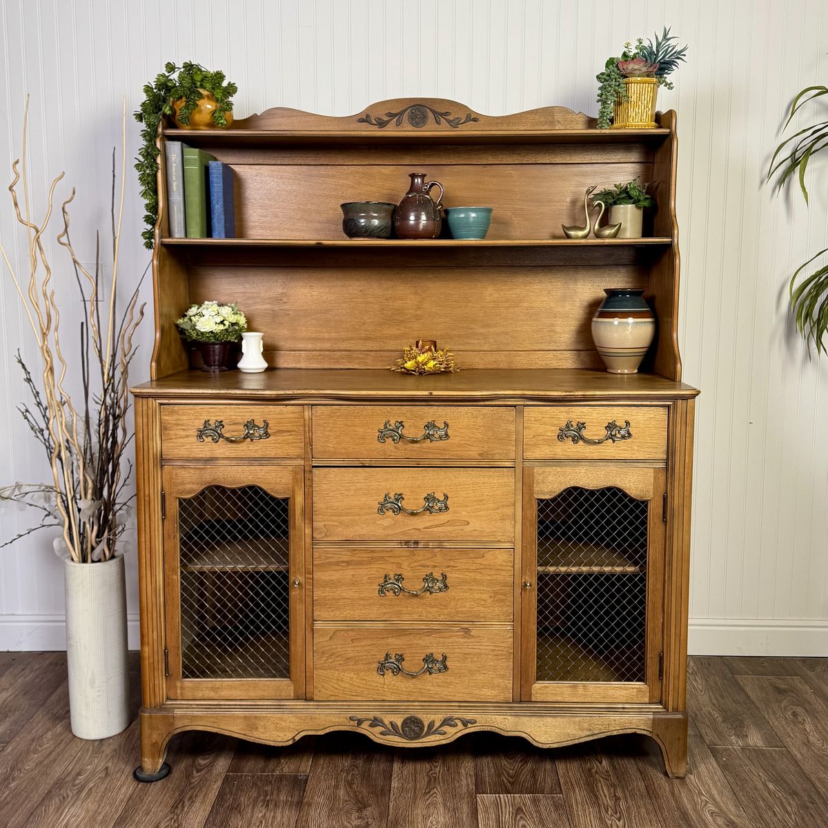 French Provincial Pendleton Irwin Solid Wood Hutch