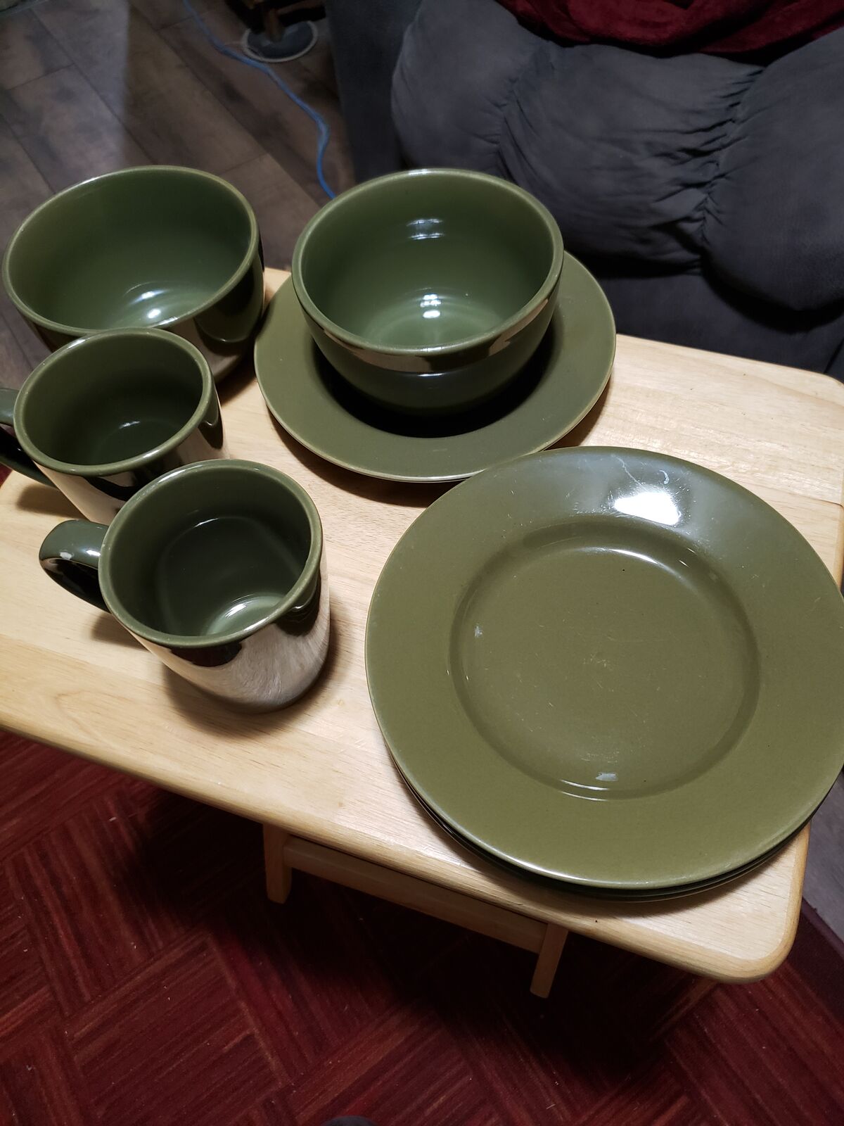 Atomic Age Mid-Century Olive Drab Dinner Wear Set