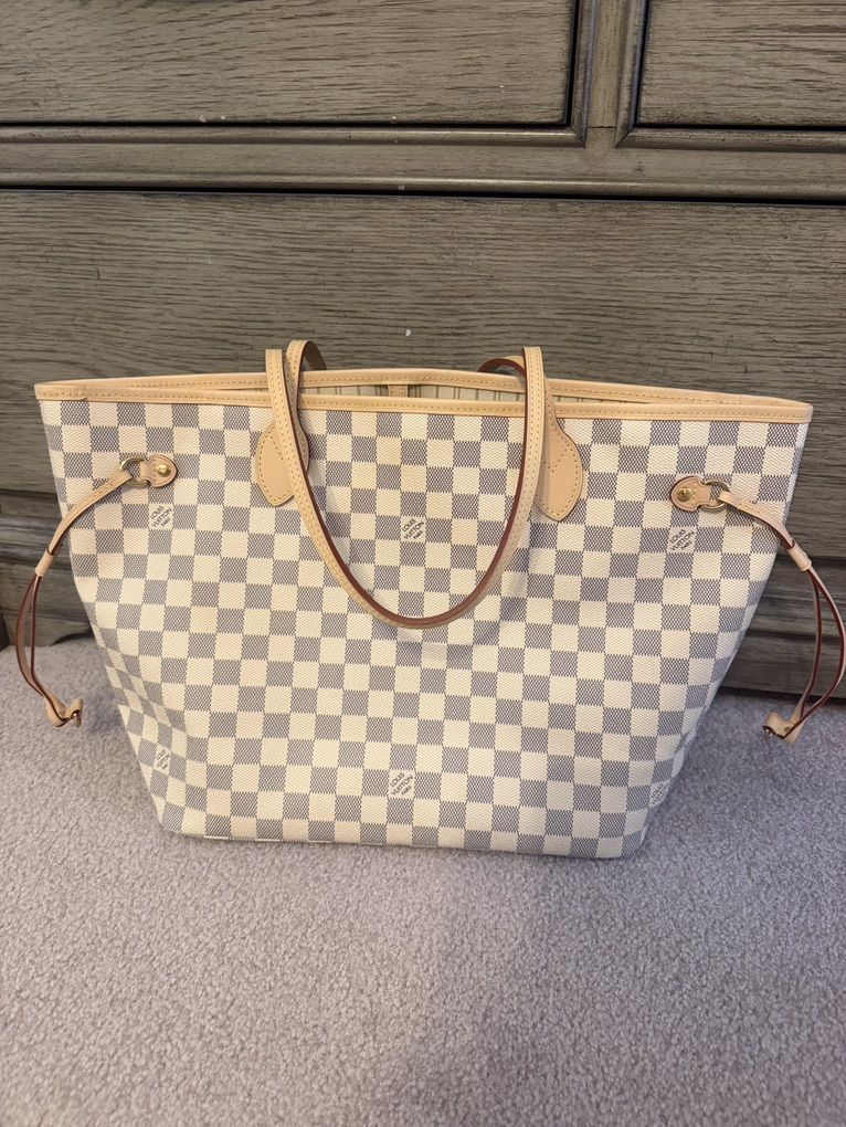 Chekered print lv tote bag