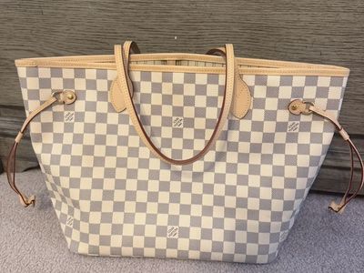 Chekered print lv tote bag