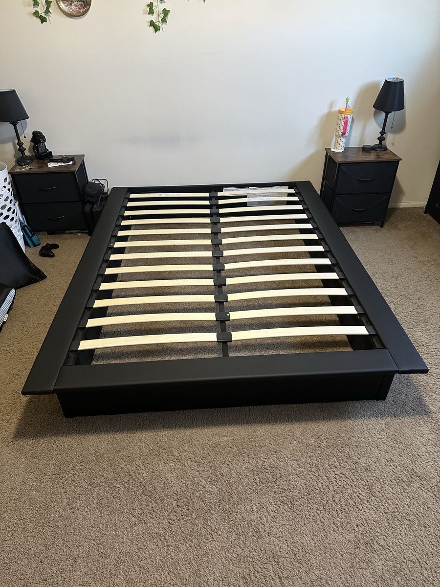 Queen Faux Leather Bed Base