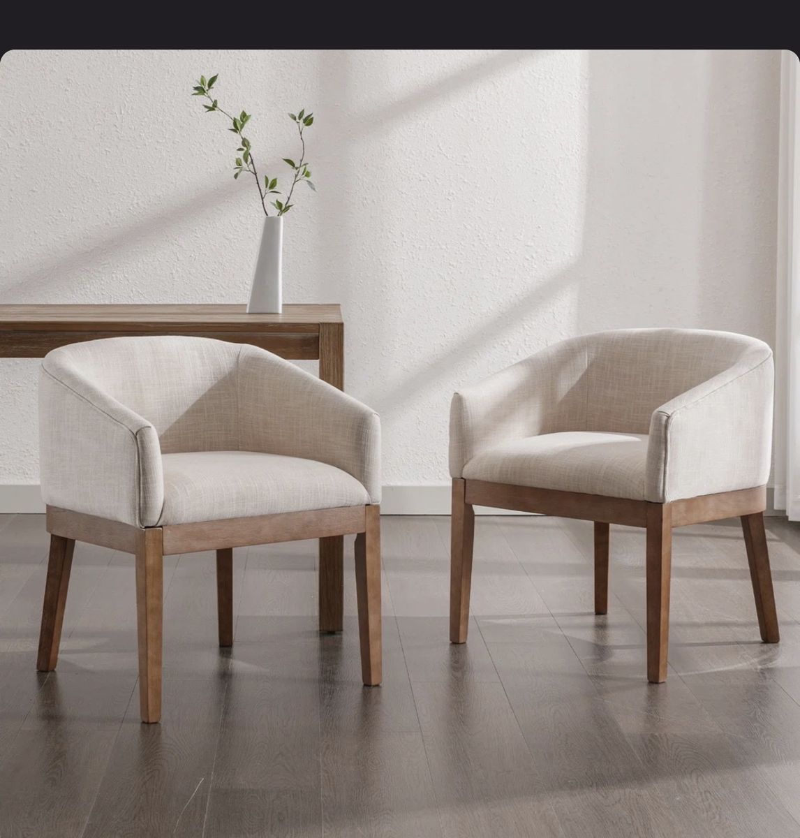 Upholstered Oak Armchairs