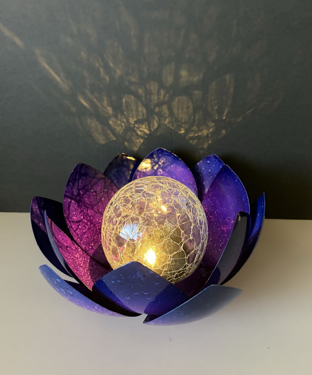 Purple Lotus LED Solar Light
