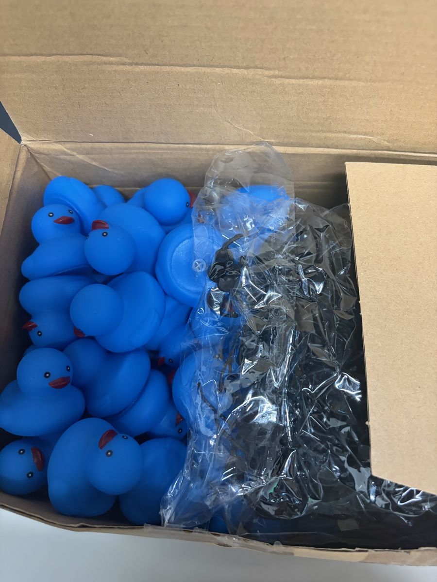 295 Blue Mini Rubber Ducks with Glasses
