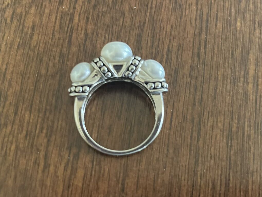Honora Sterling Silver Ring W/ 3 Large Pearls
