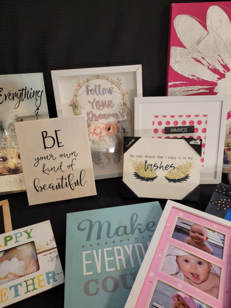 Assorted Home Decor Signs & Frames - "Follow Your Dreams", "Be Your Own Kind of Beautiful"