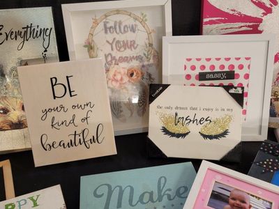Assorted Home Decor Signs & Frames - "Follow Your Dreams", "Be Your Own Kind of Beautiful"