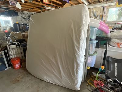 King size bed with frame and box springs