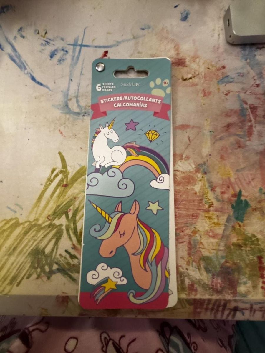 SandyLion Unicorn & Rainbow Stickers - 6 Sheets of Decals for Crafting & Decorating