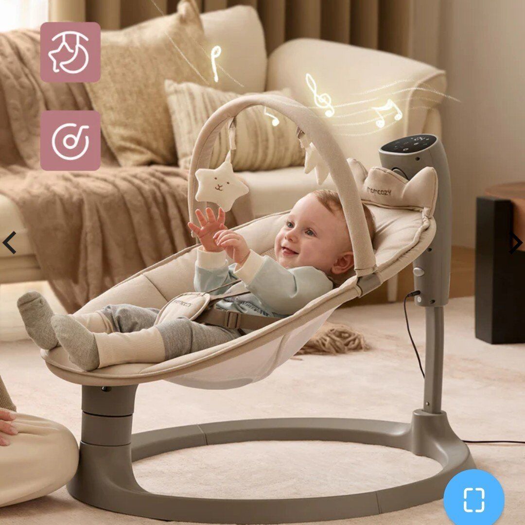 Momcozy 2-in-1 Electric Baby Swing, Dual-Arm Suppo