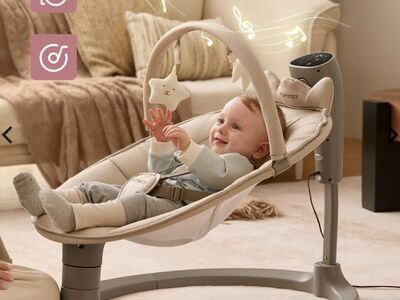 Momcozy 2-in-1 Electric Baby Swing, Dual-Arm Suppo