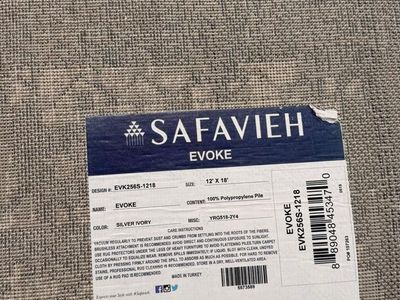 Safavieh Evoke Collection Silver Ivory Area Rug - 12' x 15' - 100% Polypropylene Pile