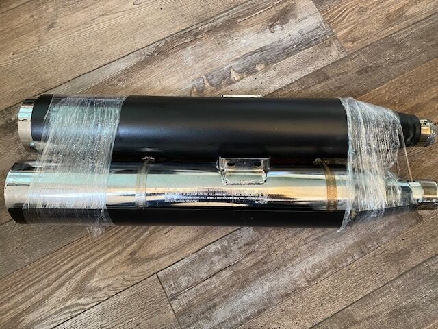 Harley Davidson OEM Chrome Exhaust System W/ Black Heat Shields Pair
