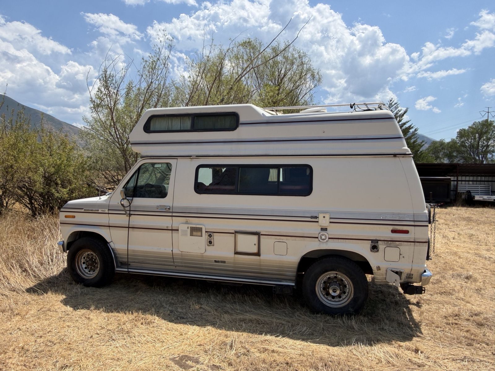 1988 Ford Econoline 350 Camper Van High Top with Ladder