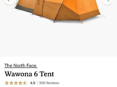 The North Face Wawona 6 Tent - 6-Person Camping Tent, Exuberance Orange/Tan/Green