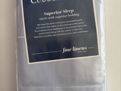 New Cuddledown AZURE Solid King Pillowcase - 400TC Cotton Sateen Blue Separate