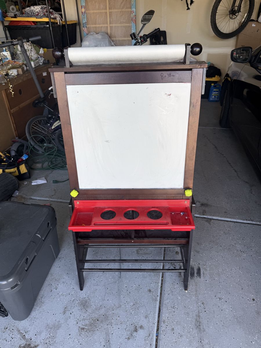 Kids, A-frame, Art station with whiteboard and chalkboard