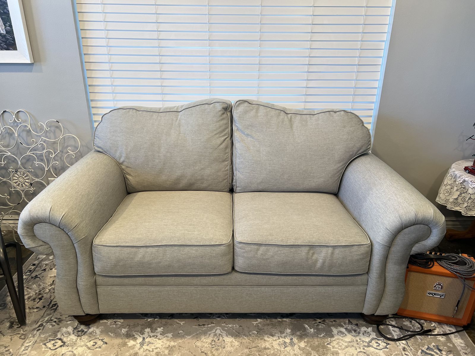 Grey loveseat