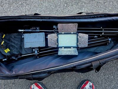 2-Piece LED Video Lighting Kit with Adjustable Stands & Padded Carrying Case