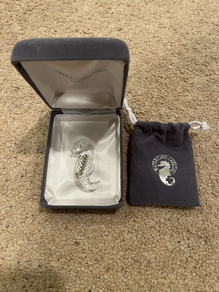 Stunning Waterford Crystal Seahorse Pin/Brooch [NIB] From Ireland
