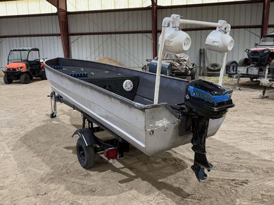14ft Aluminum Fishing Boat w/ Trailer + Speakers