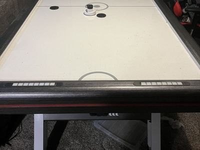 Full-Size Air Hockey Table - Black & Red with Electronic Scoring