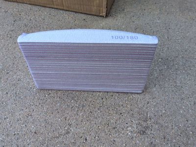 100/180 Grit Nail Files for Acrylic Nails, 50-Pack, Professional Manicure Tools