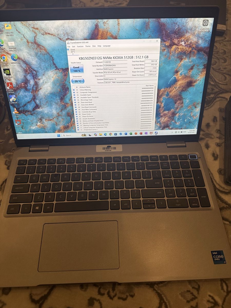 Dell Laptop i7 Core 16 GB RAM 512 GB SSD NVIDIA