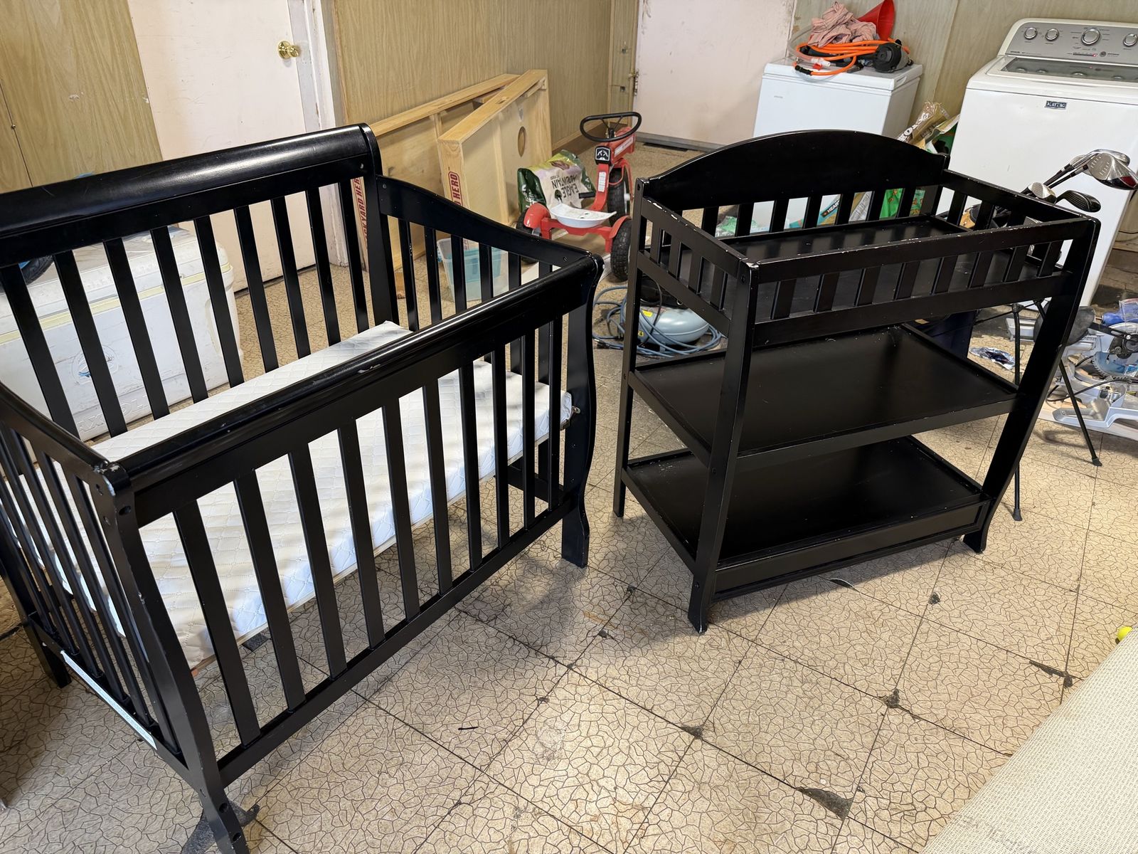 Baby Crib & Changing Table Set - Complete Nursery Furniture