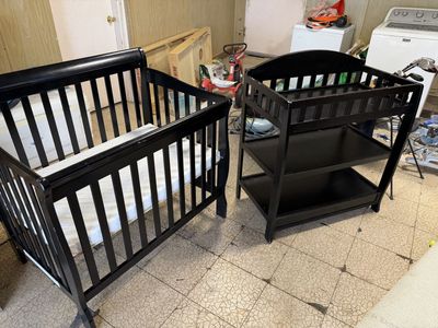 Baby Crib & Changing Table Set - Complete Nursery Furniture