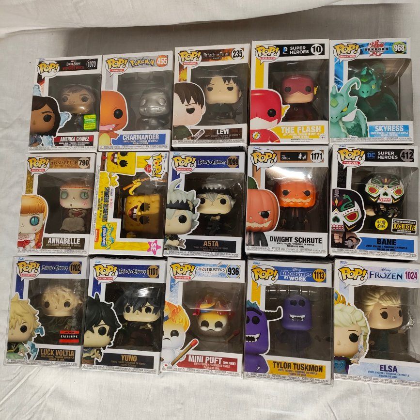 15 Funko pop toys sealed