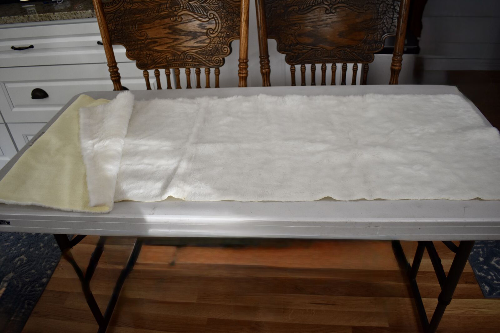 Large White Faux Fur Piece For Making Christmas Craft Items With