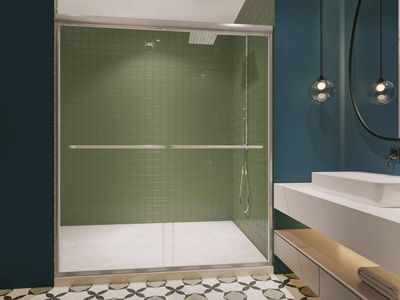 Moray 60W x 70H SGCC 1/4 in. tempered clear glass Double Sliding Shower Door
