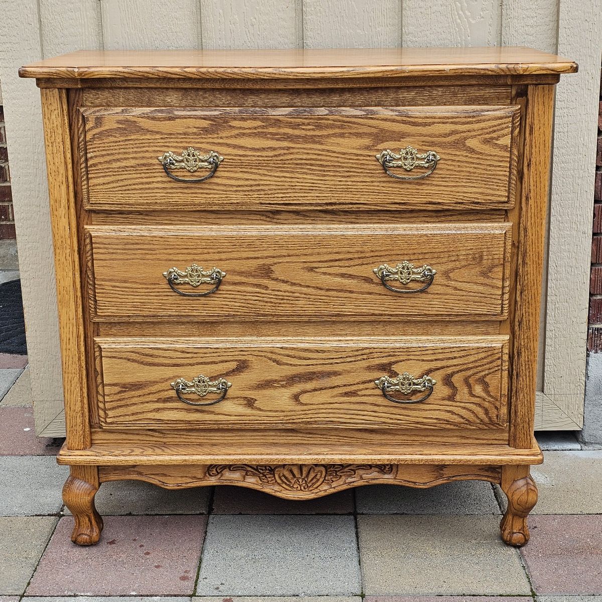 Vintage Solid Oak Wood Dresser
