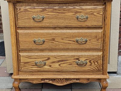 Vintage Solid Oak Wood Dresser