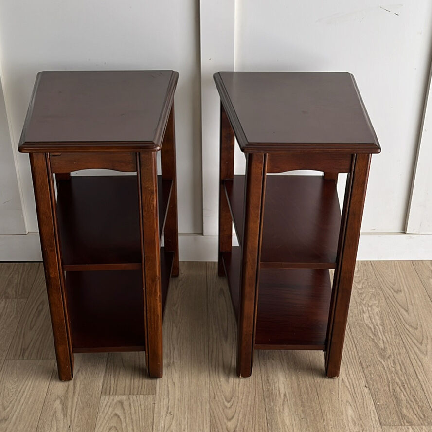 Set of Wood Side tables (trapezoid)
