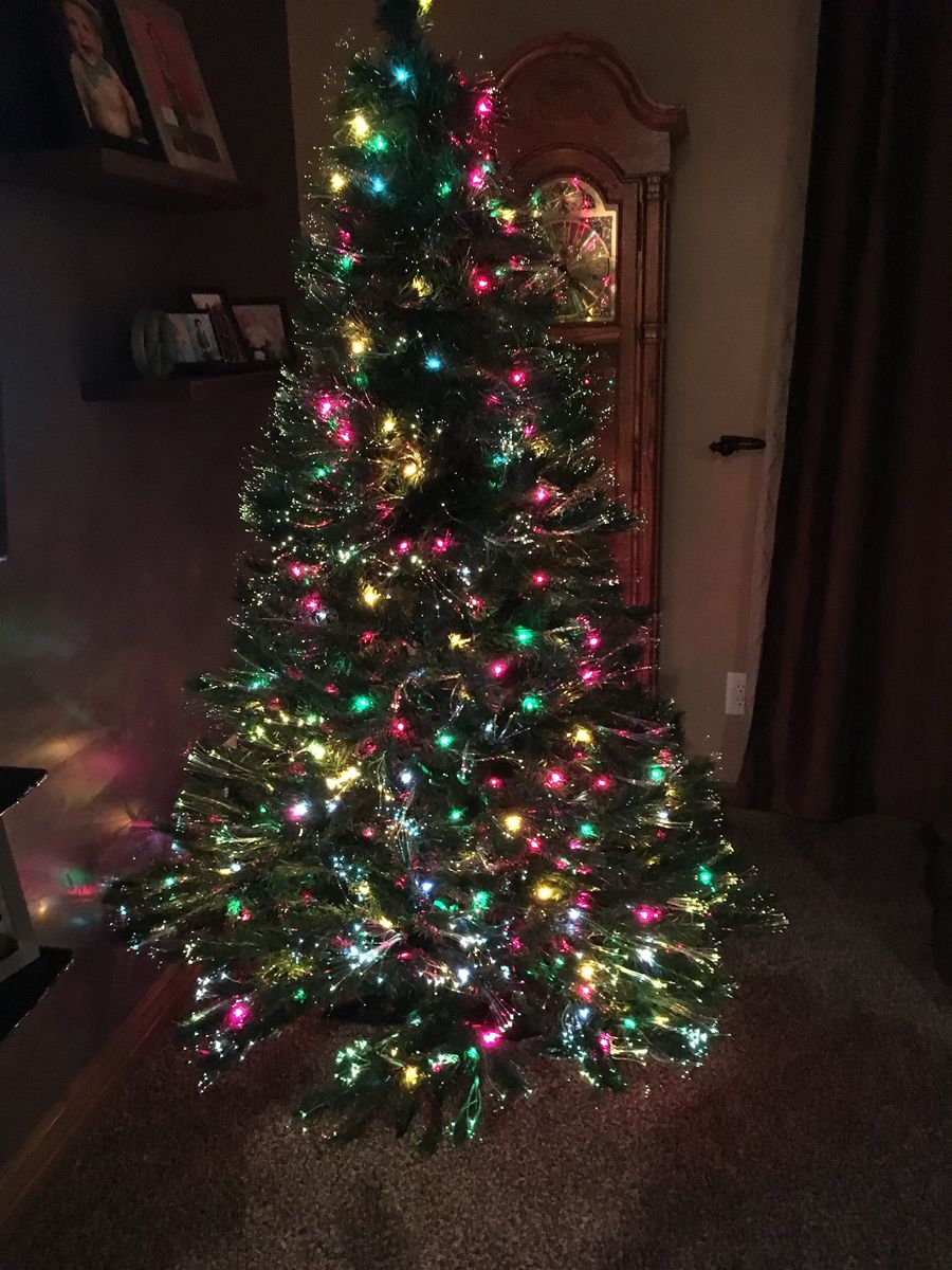 Pre-lit Fiber Optic Christmas Tree with Multi-Color Lights