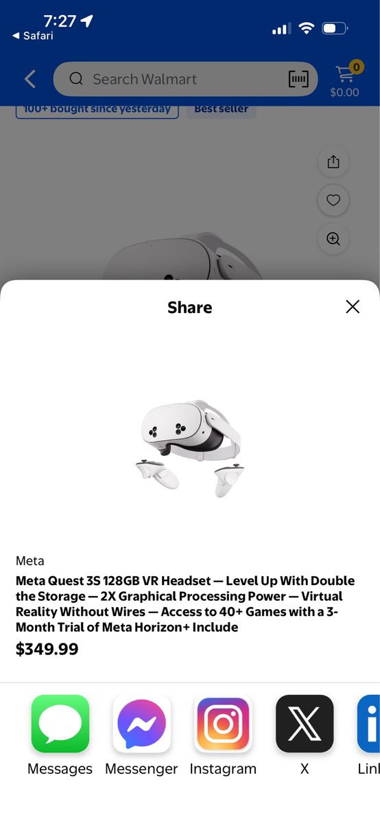Meta Quest 3S 128GB VR Headset — $300 (Retail $350)
