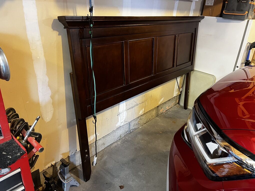 Dark Wood King Bed Headboard, footboard, & Rails